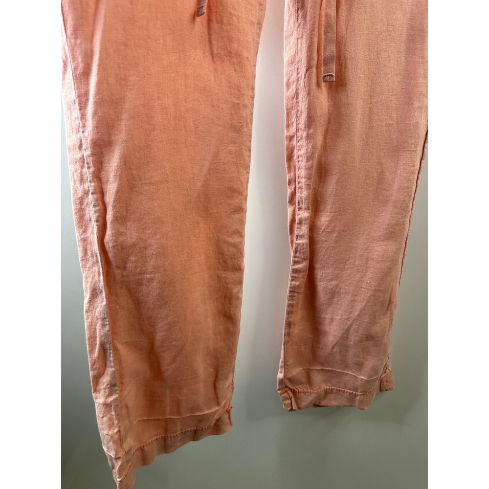 Miss Me Cargo 100% Linen Wide Leg Trouser Pants Coral Pink Small Lagonlook Beach - Picture 6 of 16